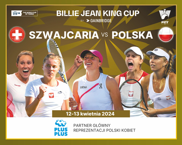 Duńska marka Plus-Plus Partnerem Głównym Reprezentacji Polski Kobiet w tenisie na mecz Szwajcaria – Polska, w Pucharze Billie Jean King Cup.